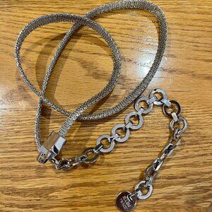 Ellen Tracy Silver Tone Mesh Belt